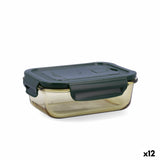 Lancheira Hermética Bidasoa Infinity Retangular 630 ml Amarelo Vidro (12 Unidades) - EcoNest