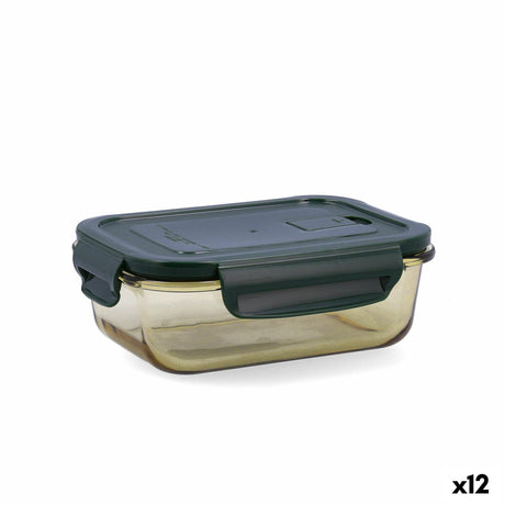 Lancheira Hermética Bidasoa Infinity Retangular 630 ml Amarelo Vidro (12 Unidades) - EcoNest