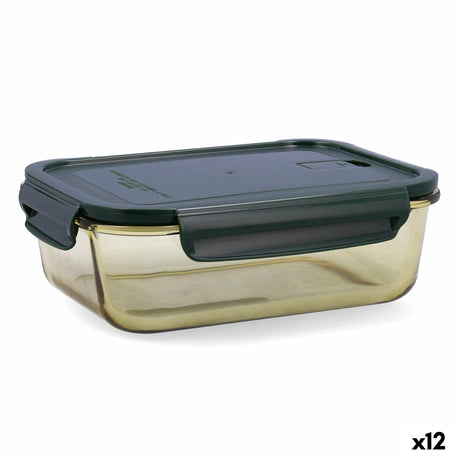 Lancheira Hermética Bidasoa Infinity Retangular 1,5 L Amarelo Vidro (12 Unidades) - EcoNest