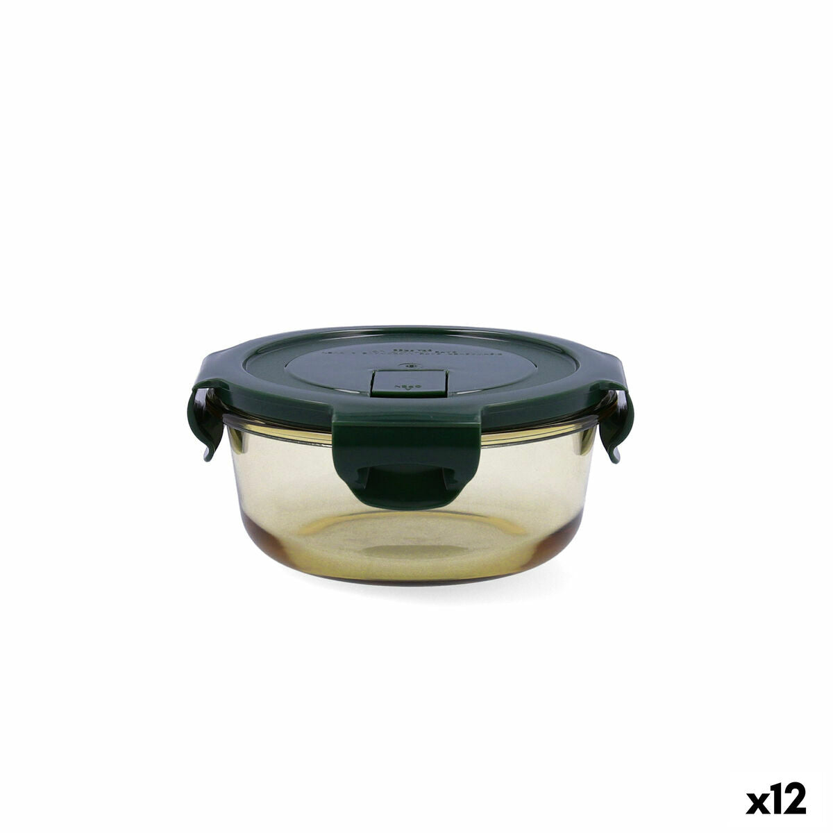 Lancheira Hermética Bidasoa Infinity Redonda 390 ml Amarelo Vidro (12 Unidades) - EcoNest