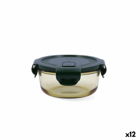 Lancheira Hermética Bidasoa Infinity Redonda 390 ml Amarelo Vidro (12 Unidades) - EcoNest