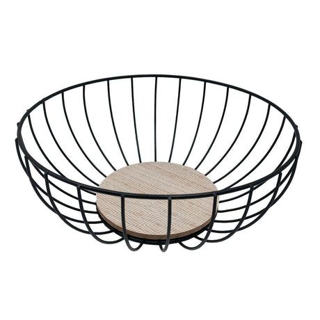 Fruteira Versa Metal Madeira MDF (28 x 11 x 28 cm) - EcoNest