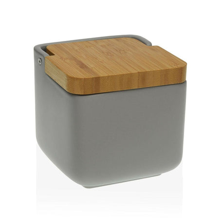Saleiro com Tampa Versa Cinzento Bambu Dolomite (11,7 x 11 x 11,7 cm) - EcoNest