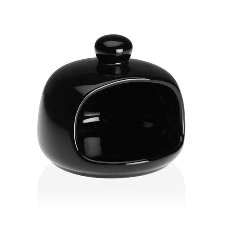 Suporte para Esfregões da Louça Versa Preto Cerâmica 12 x 10 x 12 cm Dolomite - EcoNest