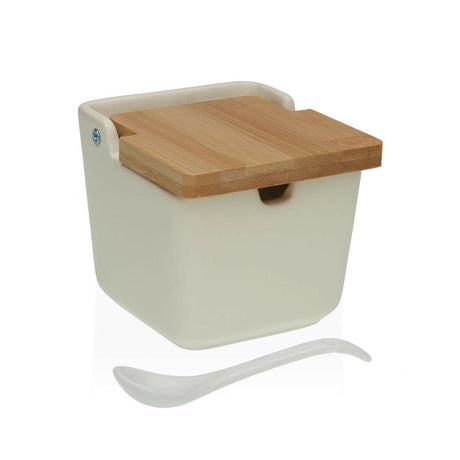 Açucareiro Versa Bege 8,8 x 8,5 x 8,8 cm Cerâmica - EcoNest