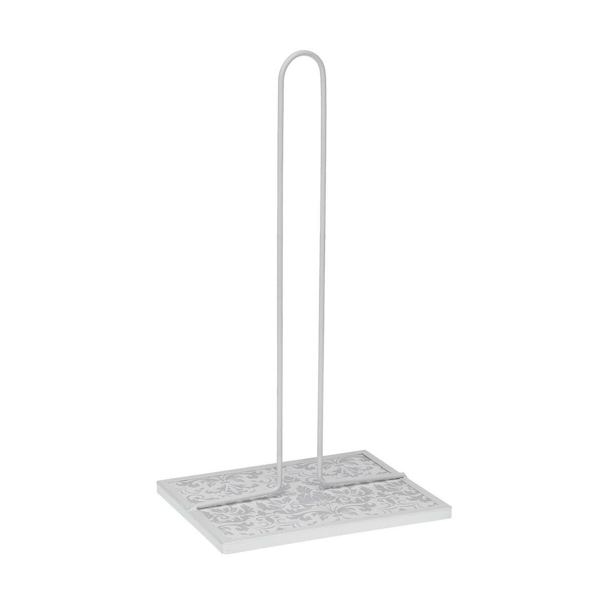 Suporte para Rolos de Papel de Cozinha Versa Damasco Metal Aço Madeira MDF 16,5 x 31 x 13 cm - EcoNest