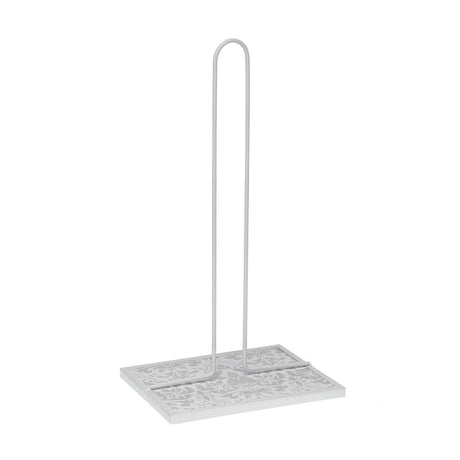 Suporte para Rolos de Papel de Cozinha Versa Damasco Metal Aço Madeira MDF 16,5 x 31 x 13 cm - EcoNest