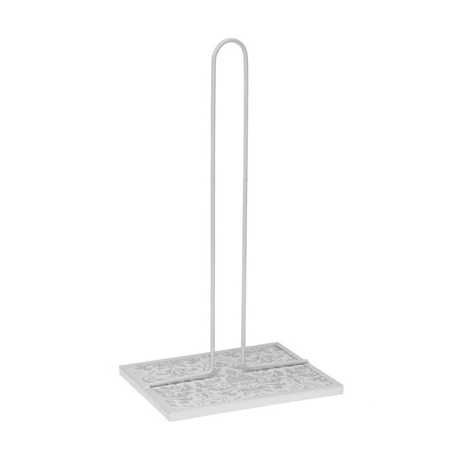 Suporte para Rolos de Papel de Cozinha Versa Damasco Metal Aço Madeira MDF 16,5 x 31 x 13 cm - EcoNest