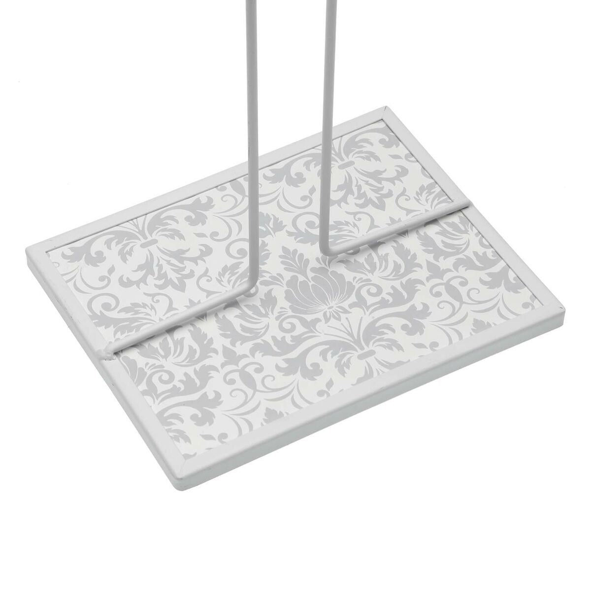 Suporte para Rolos de Papel de Cozinha Versa Damasco Metal Aço Madeira MDF 16,5 x 31 x 13 cm - EcoNest