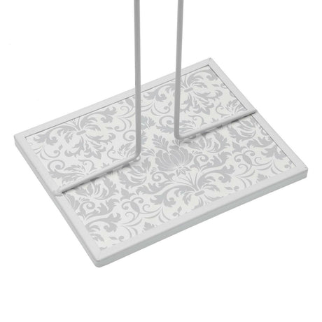 Suporte para Rolos de Papel de Cozinha Versa Damasco Metal Aço Madeira MDF 16,5 x 31 x 13 cm - EcoNest