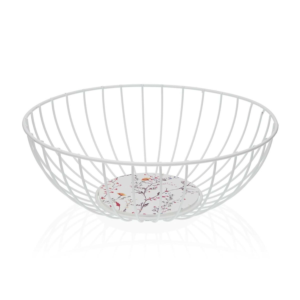 Frutero Versa Balbec Blanco Metal Acero Madera MDF 28 x 10 x 28 cm