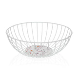 Frutero Versa Balbec Blanco Metal Acero Madera MDF 28 x 10 x 28 cm
