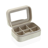 Guarda-Joias Versa Creme Madeira Espelho Madeira MDF 10 x 6 x 14,7 cm - EcoNest