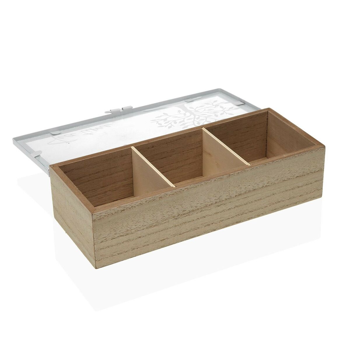 Caixa para Infusões Versa Árvore Metal Madeira MDF 23,5 x 6 x 10 cm - EcoNest