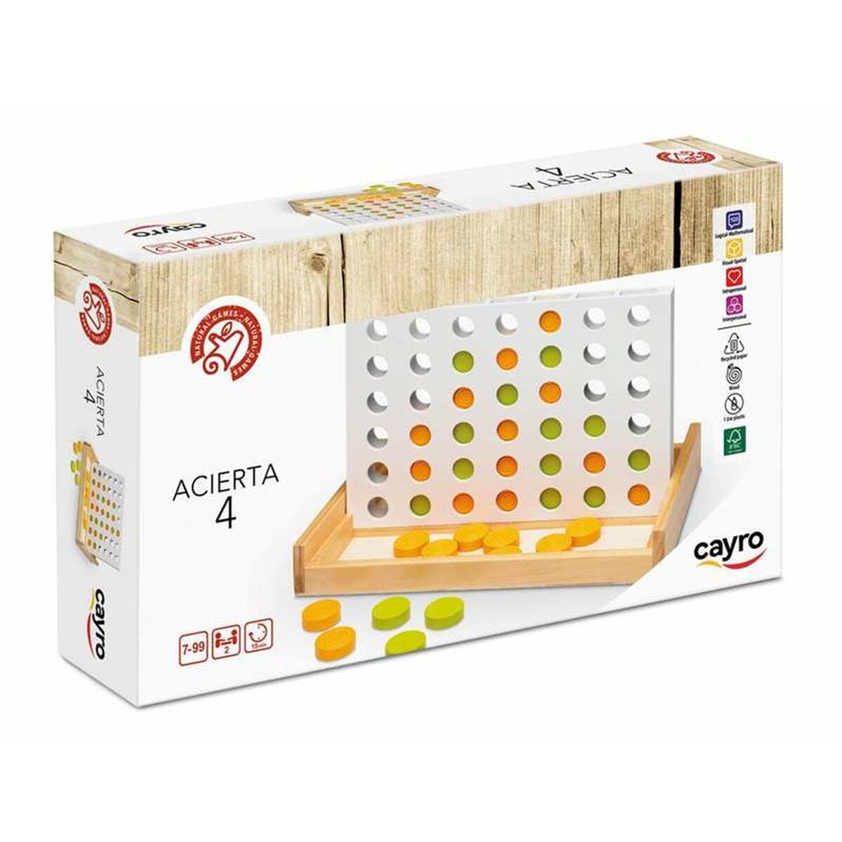 Jogo de Mesa Cayro 42 Peças 4 em Linha 28,5 x 17 x 4 cm - EcoNest