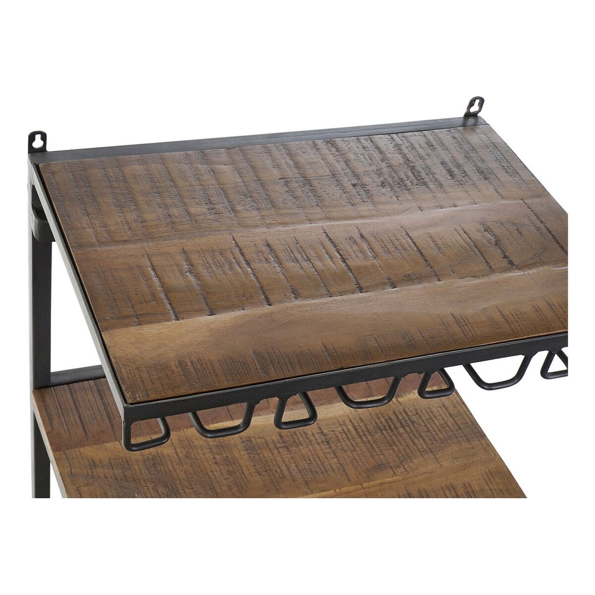 Suporte para garrafas DKD Home Decor Carro Acácia Ferro Cinzento escuro (83 x 30 x 104 cm) - EcoNest