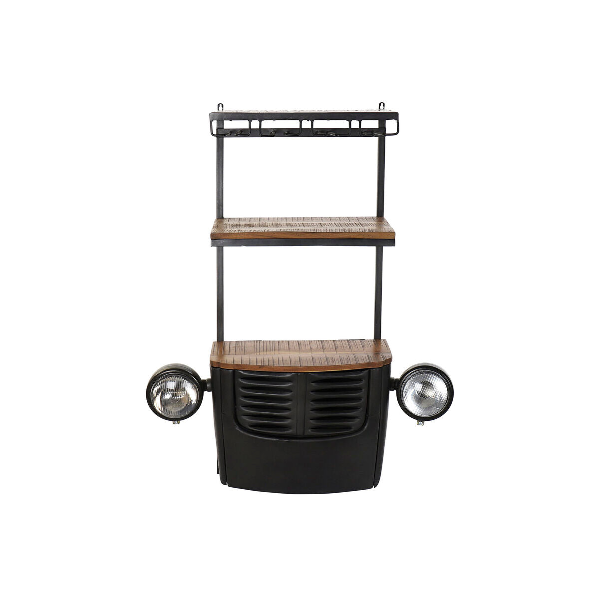 Suporte para garrafas DKD Home Decor Carro Acácia Ferro Cinzento escuro (83 x 30 x 104 cm) - EcoNest