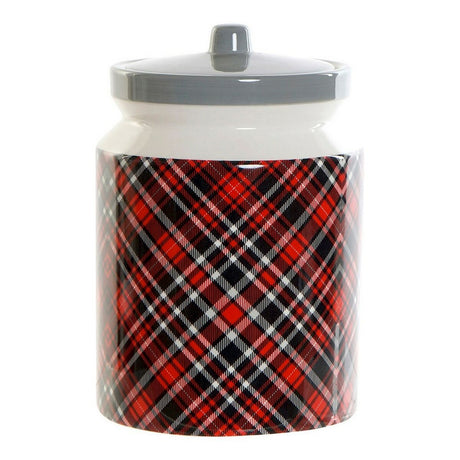 Bote DKD Home Decor Preto Vermelho Cinzento 15 x 15 x 22 cm - EcoNest
