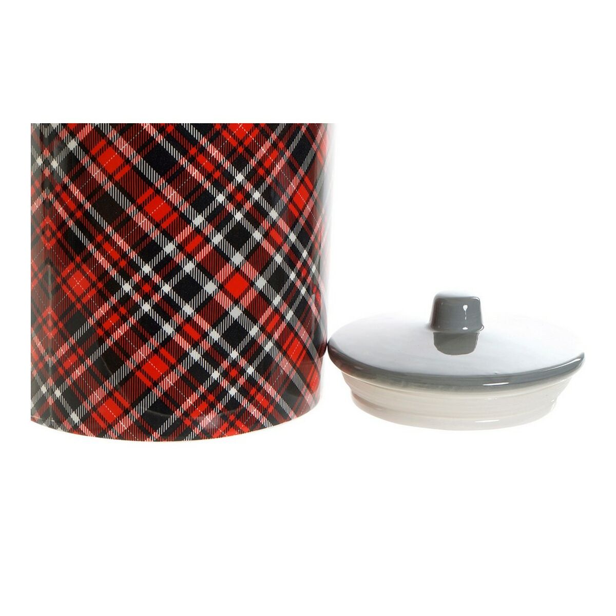 Bote DKD Home Decor Preto Vermelho Cinzento 15 x 15 x 22 cm - EcoNest