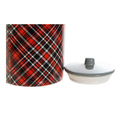 Bote DKD Home Decor Preto Vermelho Cinzento 15 x 15 x 22 cm - EcoNest