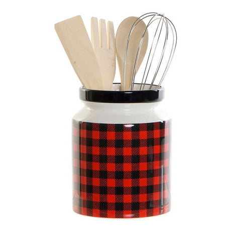 Recipiente para Utensílios de Cozinha DKD Home Decor Preto Multicolor 1 L 11,5 x 11,5 x 26 cm - EcoNest