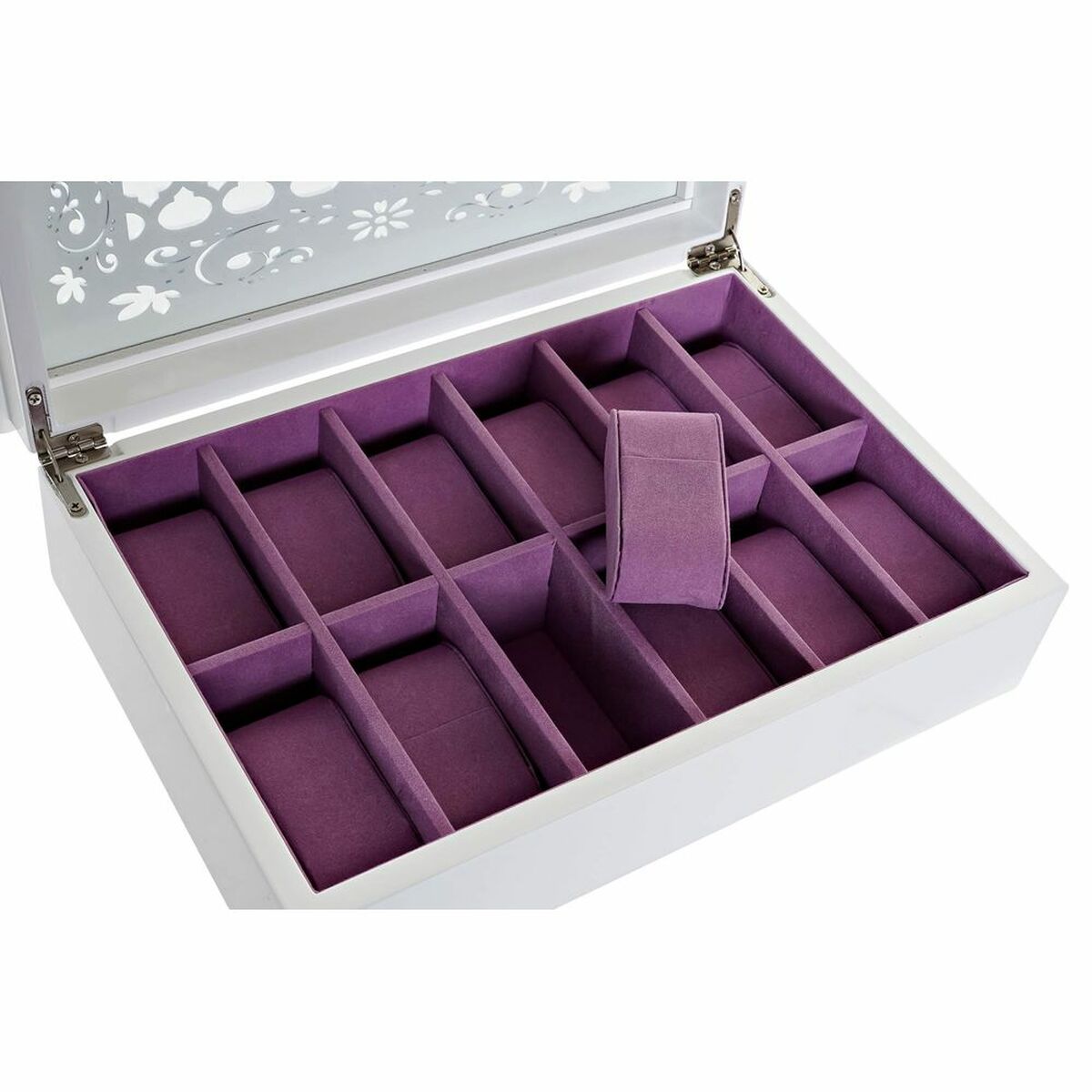 Guarda-Joias DKD Home Decor Relógios 29 x 20 x 9,5 cm Cristal Lilás Branco Madeira MDF - EcoNest