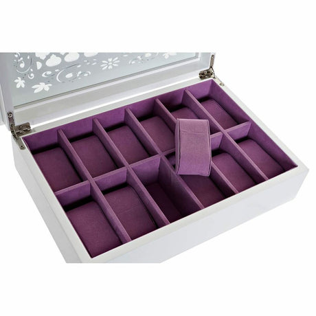 Guarda-Joias DKD Home Decor Relógios 29 x 20 x 9,5 cm Cristal Lilás Branco Madeira MDF - EcoNest