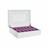 Guarda-Joias DKD Home Decor Relógios 29 x 20 x 9,5 cm Cristal Lilás Branco Madeira MDF - EcoNest
