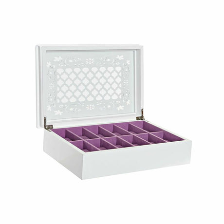 Guarda-Joias DKD Home Decor Relógios 29 x 20 x 9,5 cm Cristal Lilás Branco Madeira MDF - EcoNest
