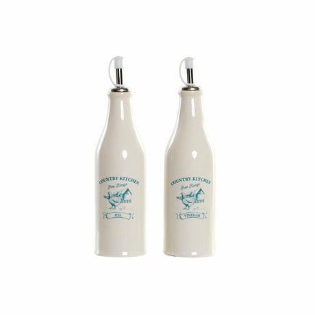Galheteiro DKD Home Decor 250 ml Branco Verde Turquesa Aço inoxidável Plástico Dolomite - EcoNest