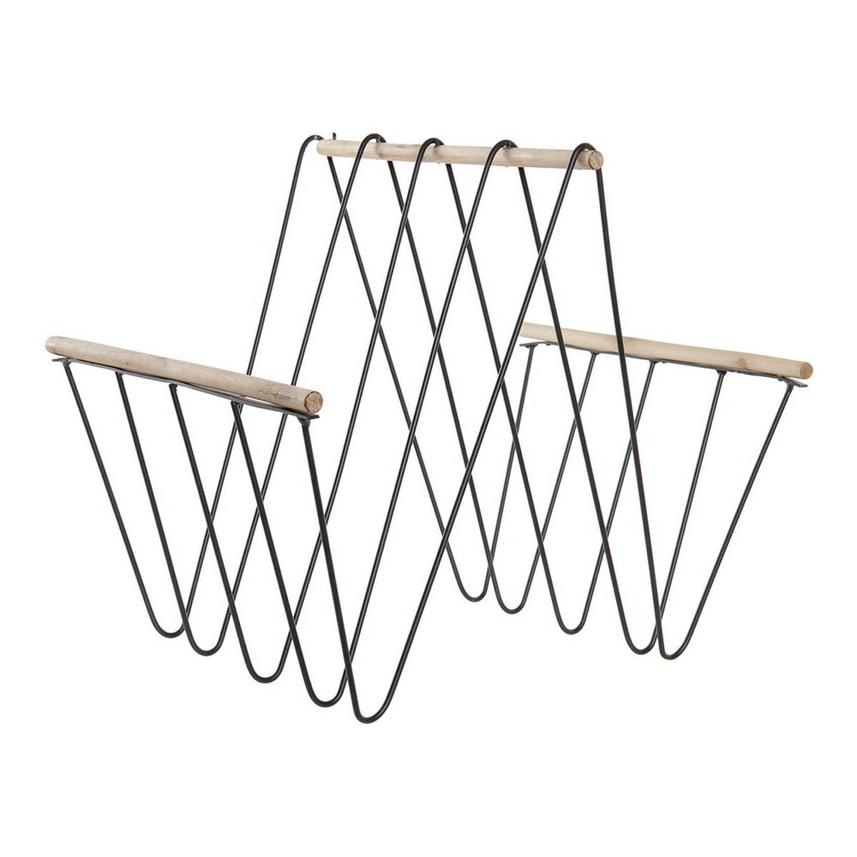 Porta-revistas DKD Home Decor 8424001814008 41 x 31 x 36 cm Preto Ferro Madeira MDF - EcoNest