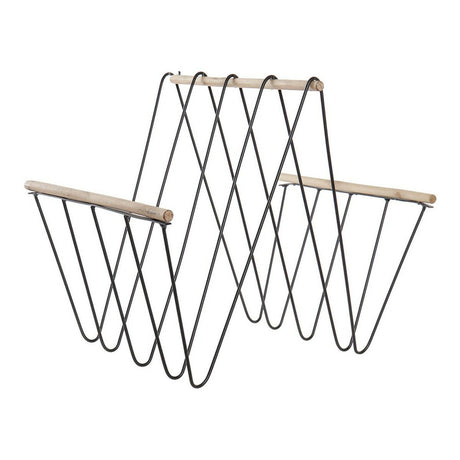 Porta-revistas DKD Home Decor 8424001814008 41 x 31 x 36 cm Preto Ferro Madeira MDF - EcoNest