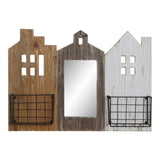 Porta-revistas DKD Home Decor Branco Castanho Metal Madeira de paulónia (57 x 10 x 40 cm) - EcoNest