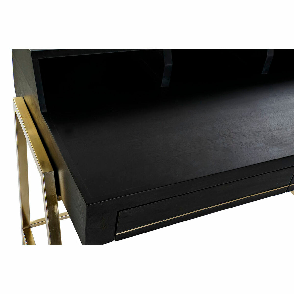 Secretária DKD Home Decor Preto Metal Dourado Madeira de mangueira (125 x 74 x 93.5 cm) - EcoNest