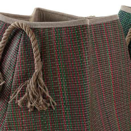 Cabaz DKD Home Decor 8424001834440 Vermelho Castanho Verde Fibra natural 40 x 40 x 38 cm Boho (2 Unidades) - EcoNest