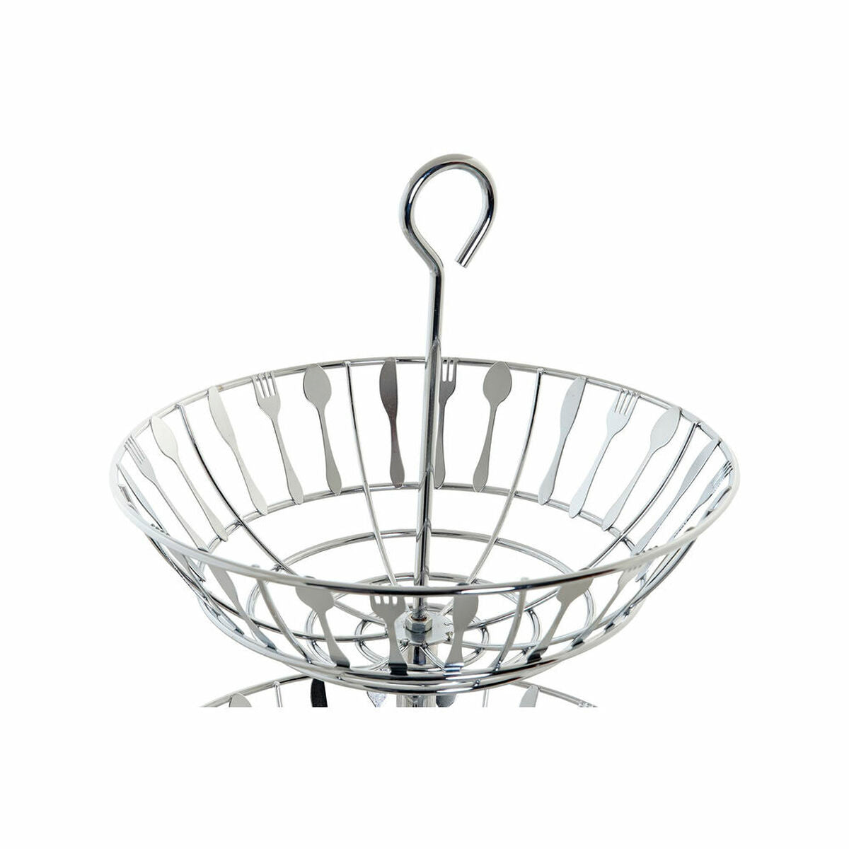 Fruteira DKD Home Decor Prateado Metal Plástico 28 x 28 x 40 cm - EcoNest