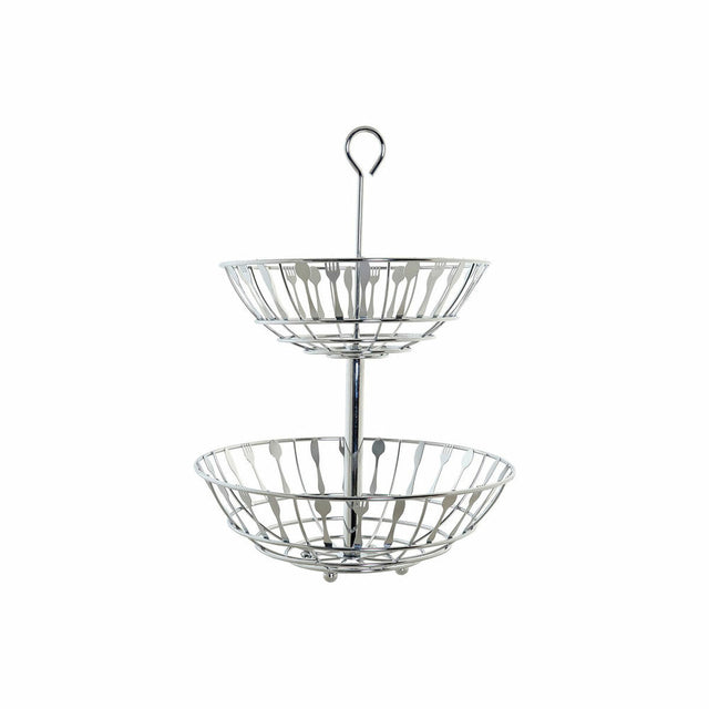 Fruteira DKD Home Decor Prateado Metal Plástico 28 x 28 x 40 cm - EcoNest