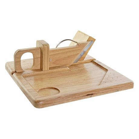 Cortador DKD Home Decor 29 x 29 x 10 cm Madeira da borracha Aço inoxidável - EcoNest