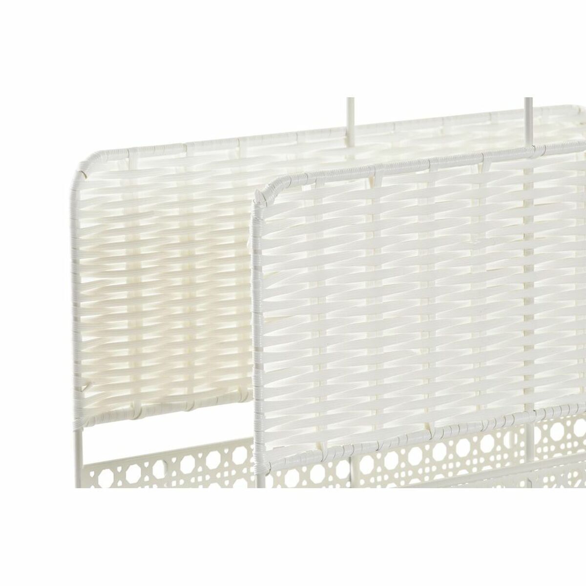 Porta-revistas DKD Home Decor Natural Metal Branco vime (36,5 x 15 x 41 cm) - EcoNest