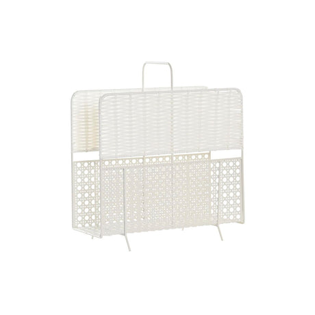 Porta-revistas DKD Home Decor Natural Metal Branco vime (36,5 x 15 x 41 cm) - EcoNest