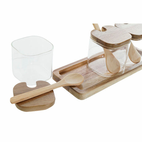 Conjunto de 3 Potes DKD Home Decor Multicolor Transparente Natural 150 ml 20,5 x 8 x 1,5 cm - EcoNest