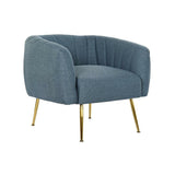 Poltrona DKD Home Decor Azul Dourado Espuma Madeira Metal Plástico 81 x 75 x 73 cm - EcoNest