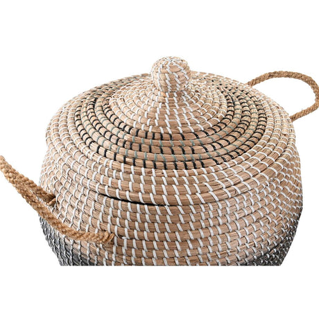 Conjunto de Cestas DKD Home Decor Cinzento Natural Duas cores Zostera marina Boho 41 x 41 x 33 cm (2 Unidades) - EcoNest