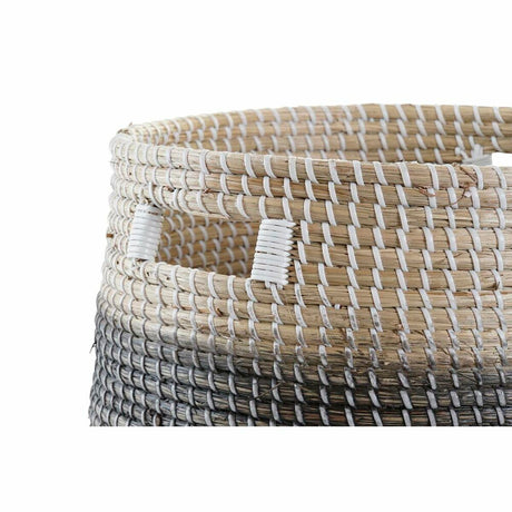 Conjunto de Cestas DKD Home Decor Natural Cinzento Zostera marina (3 pcs) (37 x 37 x 40 cm) - EcoNest
