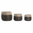 Conjunto de Cestas DKD Home Decor Natural Cinzento Zostera marina (3 pcs) (37 x 37 x 40 cm) - EcoNest
