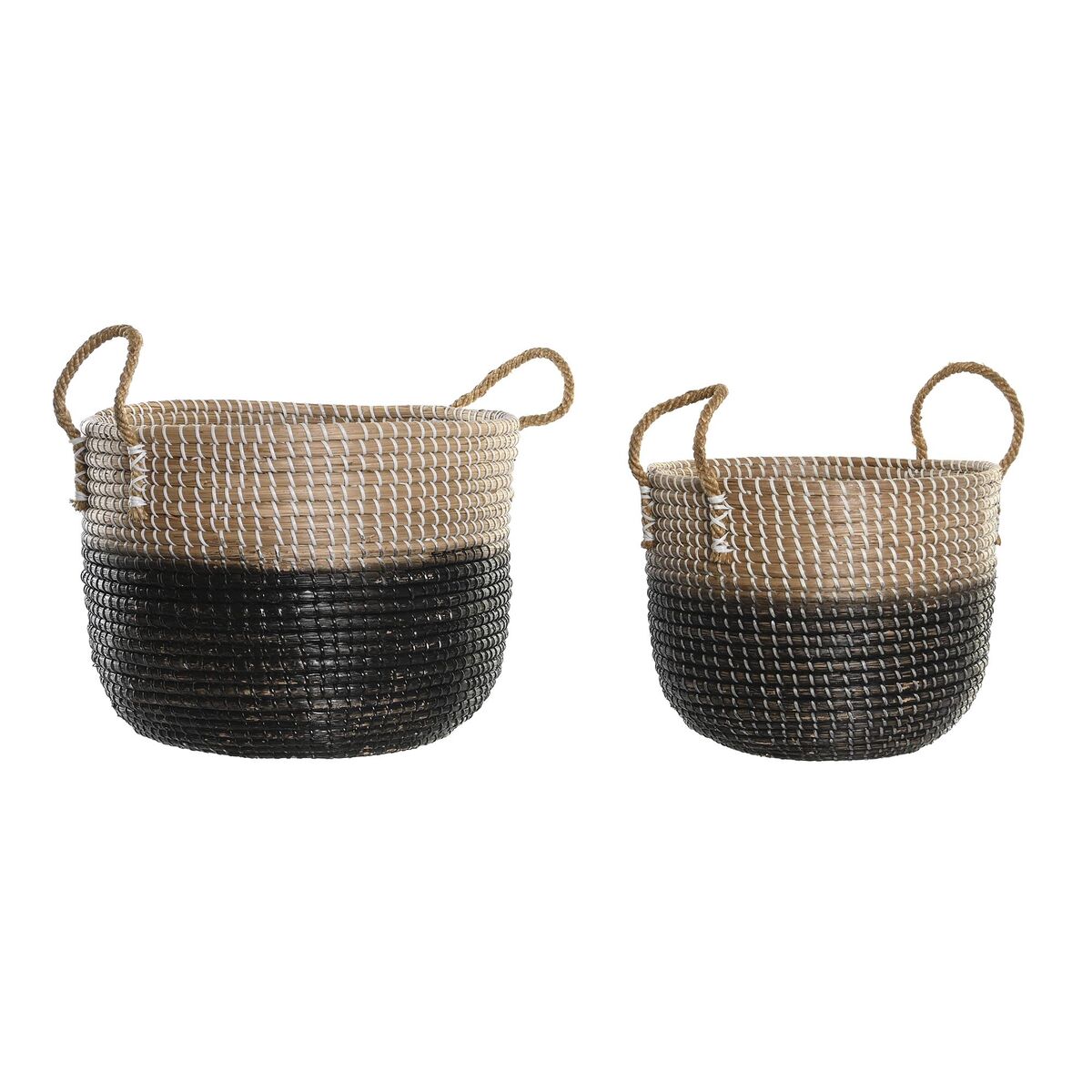 Conjunto de Cestas DKD Home Decor Natural Cinzento Zostera marina (41 x 25 x 42 cm) (2 Peças) - EcoNest