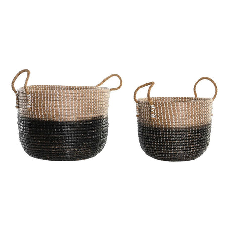 Conjunto de Cestas DKD Home Decor Natural Cinzento Zostera marina (41 x 25 x 42 cm) (2 Peças) - EcoNest