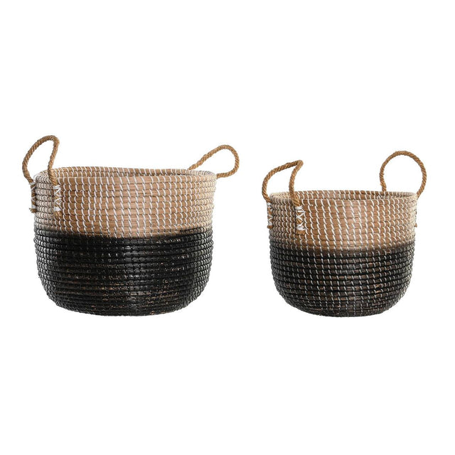 Conjunto de Cestas DKD Home Decor Natural Cinzento Zostera marina (41 x 25 x 42 cm) (2 Peças) - EcoNest