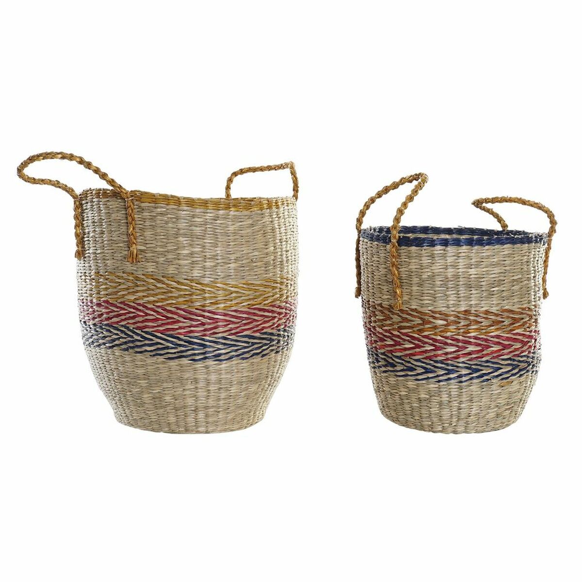 Conjunto de Cestas DKD Home Decor Laranja Verde Zostera marina (35 x 22 x 46 cm) (2 pcs) - EcoNest