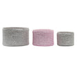 Conjunto de Cestas DKD Home Decor Cinzento Cor de Rosa Polipropileno 27 x 27 x 17 cm - EcoNest